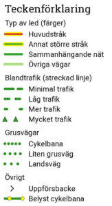 Teckenförklaring cykelkartor
